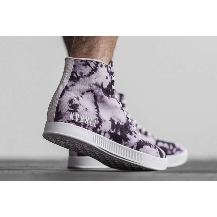 Tenis Deportivos Nobull High-top Wisteria Tie-dye Lona Trainer Hombre Morados Negros | MX-75365