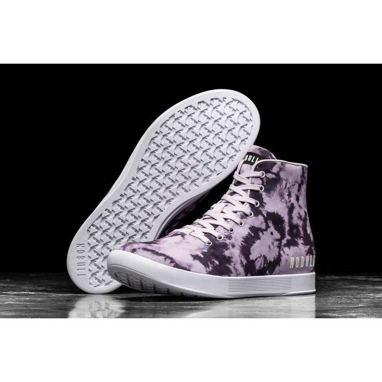 Tenis Deportivos Nobull High-top Wisteria Tie-dye Lona Trainer Hombre Morados Negros | MX-75365