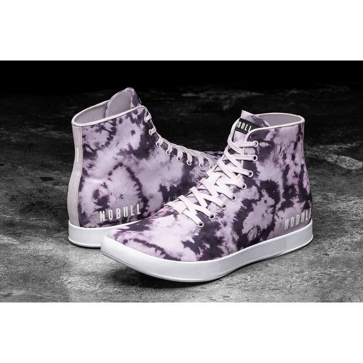 Tenis Deportivos Nobull High-top Wisteria Tie-dye Lona Trainer Hombre Morados Negros | MX-75365