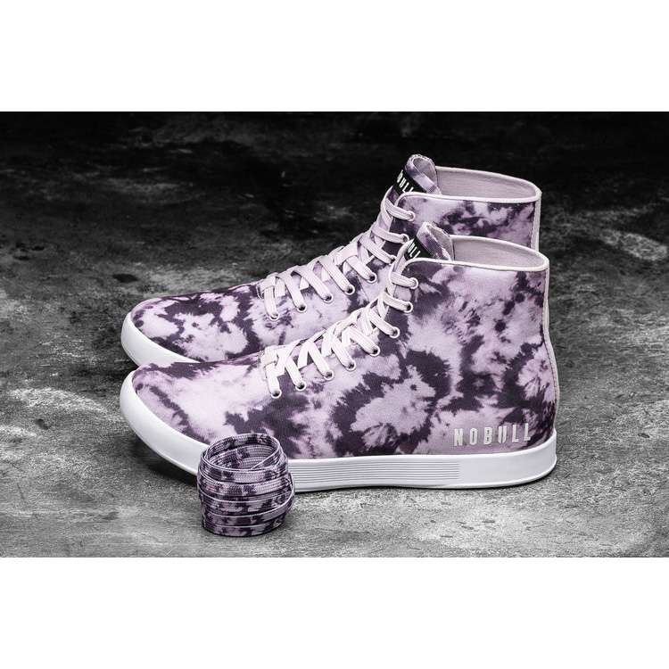 Tenis Deportivos Nobull High-top Wisteria Tie-dye Lona Trainer Hombre Morados Negros | MX-75365