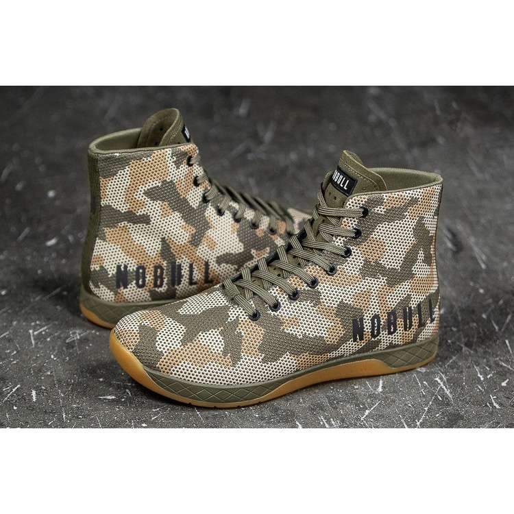 Tenis Deportivos Nobull High-top Woodland Camo Trainer Hombre Blancos Naranjas Verdes | MX-52127