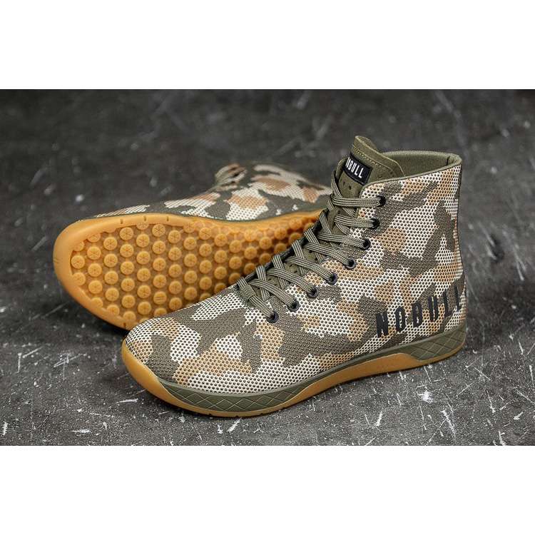 Tenis Deportivos Nobull High-top Woodland Camo Trainer Hombre Blancos Naranjas Verdes | MX-52127