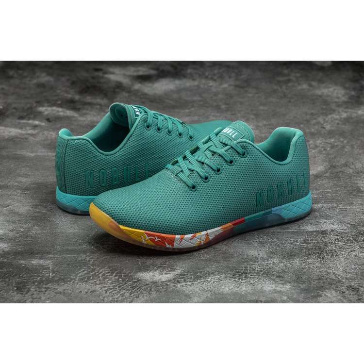 Tenis Deportivos Nobull Lagoon Sunrise Trainer Mujer Verdes Naranjas | MX-72781