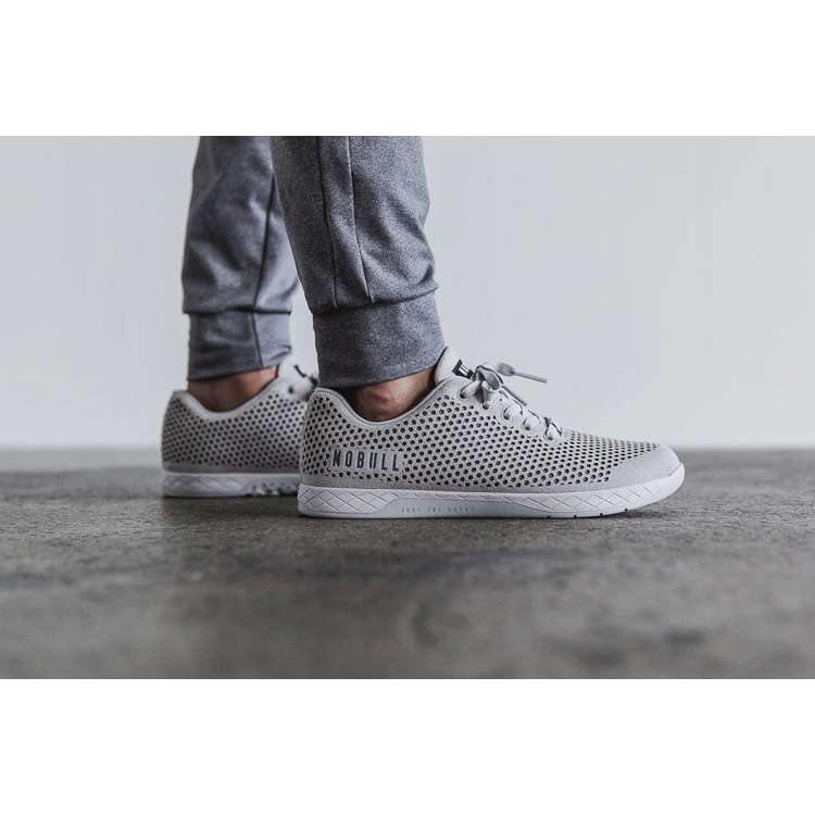 Tenis Deportivos Nobull Light Grey Gamuza Trainer Hombre Blancos | MX-20524
