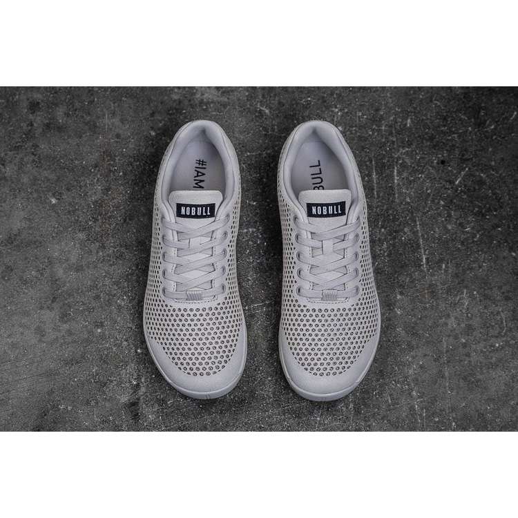 Tenis Deportivos Nobull Light Grey Gamuza Trainer Mujer Blancos | MX-31099
