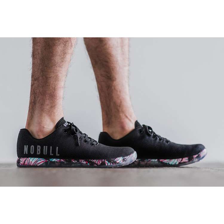 Tenis Deportivos Nobull Midnight Palm Trainer Hombre Negros Rosas | MX-23543