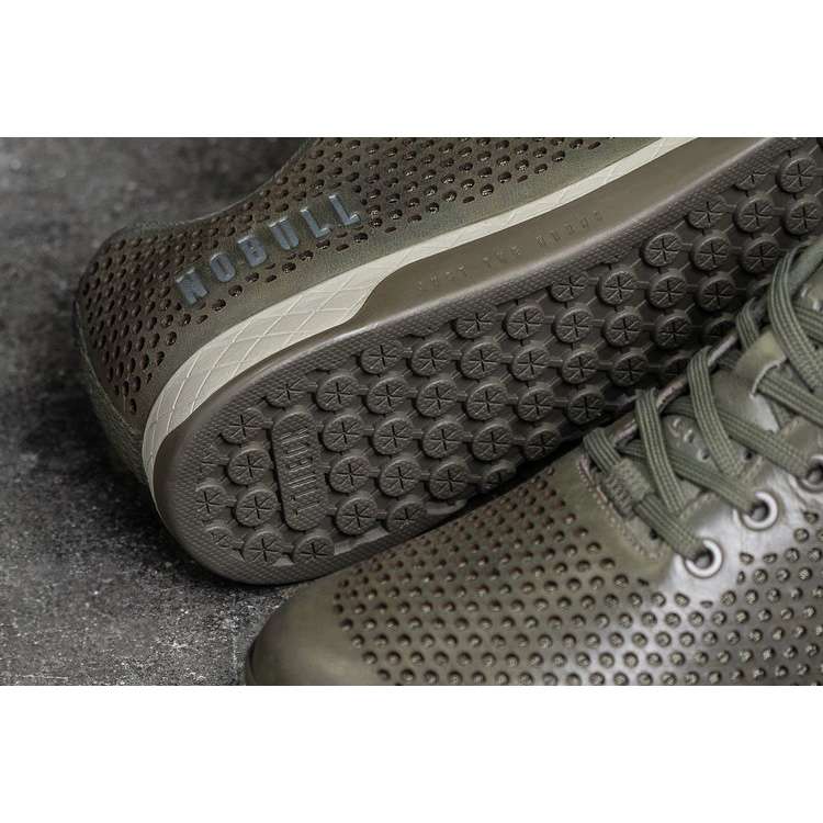 Tenis Deportivos Nobull Moss Cuero Trainer Hombre Verdes | MX-58927