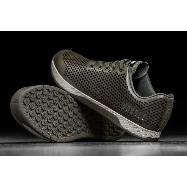 Tenis Deportivos Nobull Moss Cuero Trainer Hombre Verdes | MX-58927
