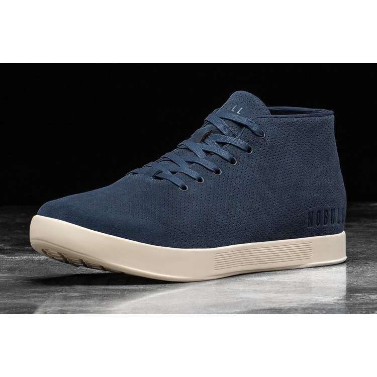 Tenis Deportivos Nobull Navy Ivory Gamuza Mid Trainer Mujer Azul Marino | MX-33126