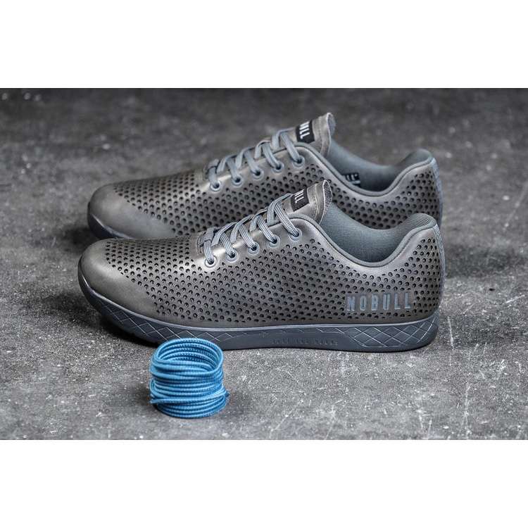 Tenis Deportivos Nobull Nordic Grey Cuero Trainer Mujer Negros | MX-39654
