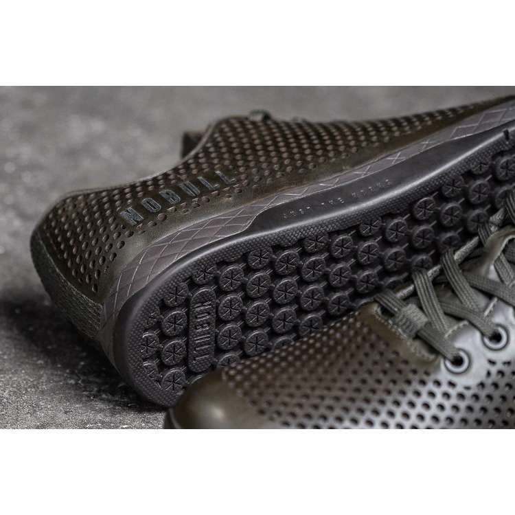Tenis Deportivos Nobull Olive Cuero Trainer Hombre Negros | MX-75956