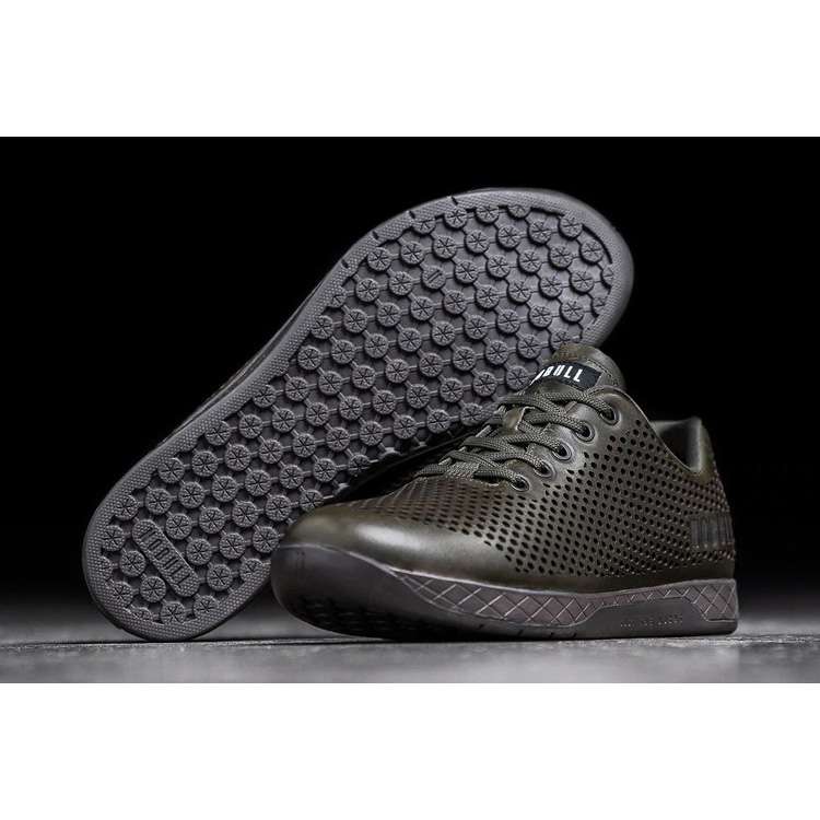 Tenis Deportivos Nobull Olive Cuero Trainer Mujer Negros | MX-77851