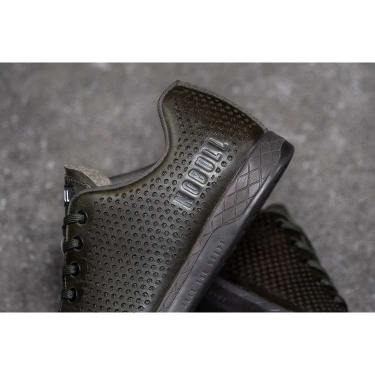 Tenis Deportivos Nobull Olive Cuero Trainer Mujer Negros | MX-77851