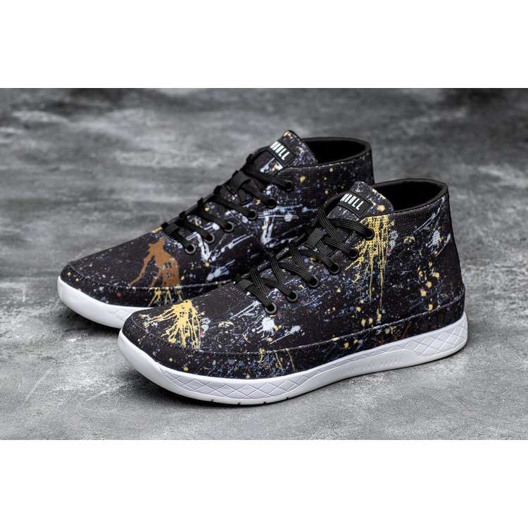 Tenis Deportivos Nobull Splatter Lona Mid Trainer Hombre Negros | MX-92532