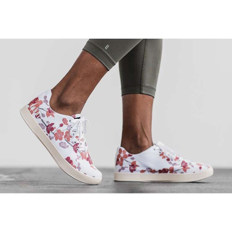Tenis Deportivos Nobull White Cherry Blossom Lona Trainer Mujer Blancos Coral | MX-23296