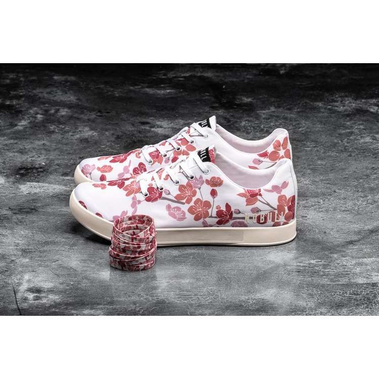 Tenis Deportivos Nobull White Cherry Blossom Lona Trainer Mujer Blancos Coral | MX-23296