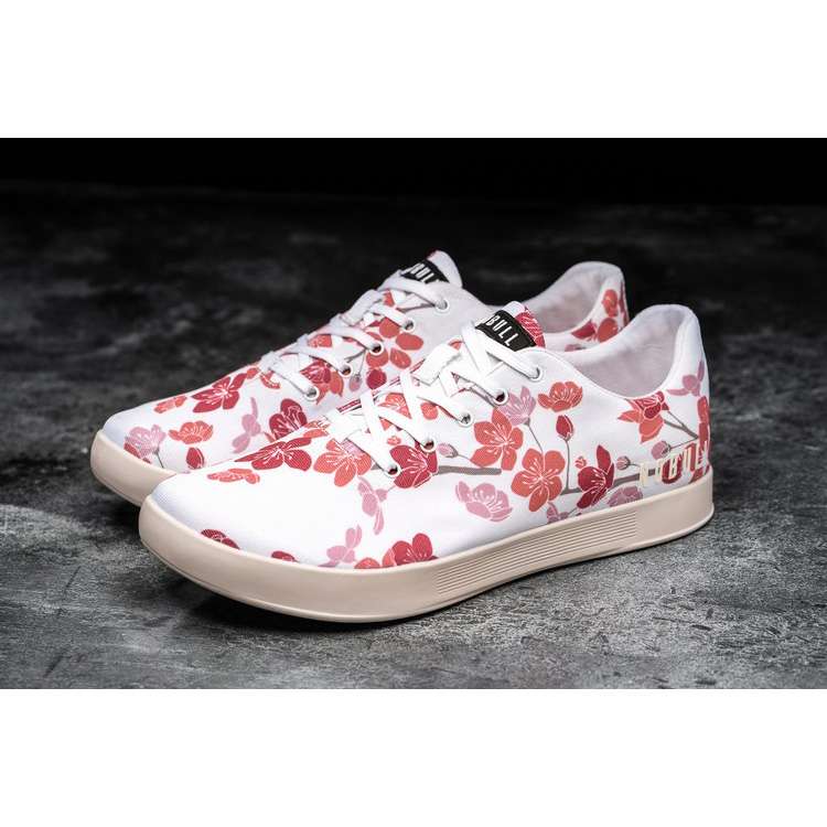 Tenis Deportivos Nobull White Cherry Blossom Lona Trainer Hombre Blancos Rosas | MX-42958