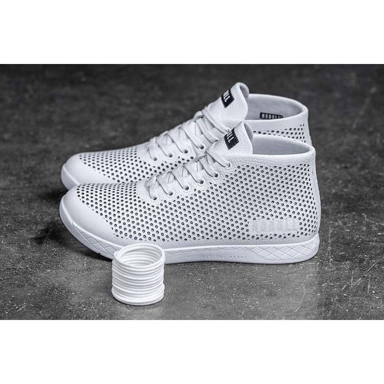 Tenis Deportivos Nobull White Cuero Mid Trainer Hombre Blancos | MX-90763