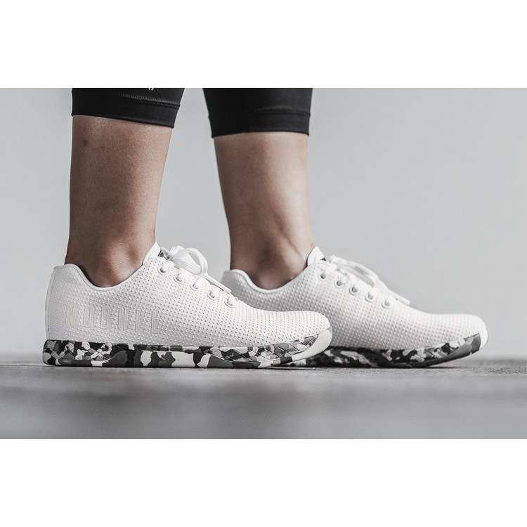 Tenis Deportivos Nobull White Wild Granite Trainer Mujer Blancos Negros | MX-23598
