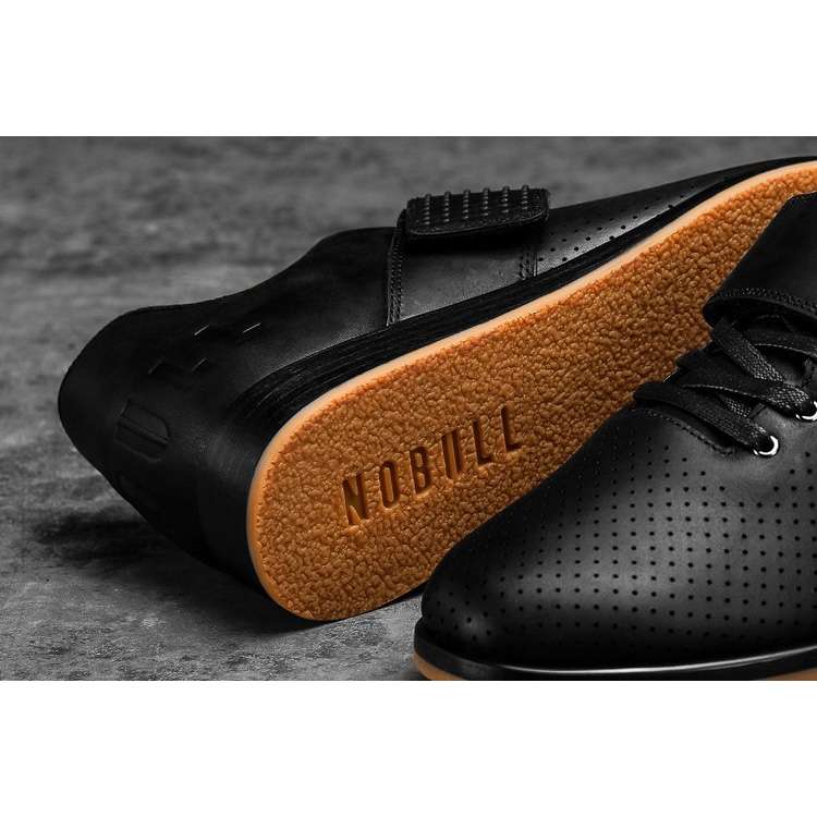 Tenis Halterofilia Nobull Black Cuero Lifter Hombre Negros | MX-59644