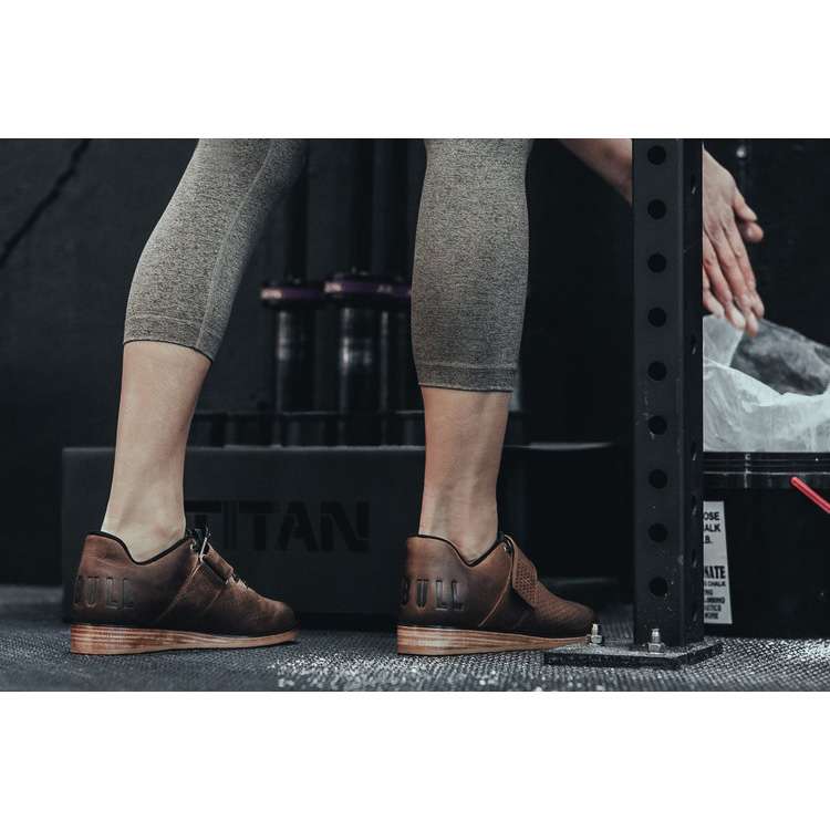 Tenis Halterofilia Nobull Coffee Cuero Lifter Mujer Marrom | MX-64942