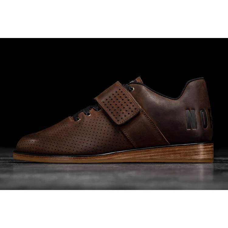 Tenis Halterofilia Nobull Coffee Cuero Lifter Hombre Marrom | MX-91370