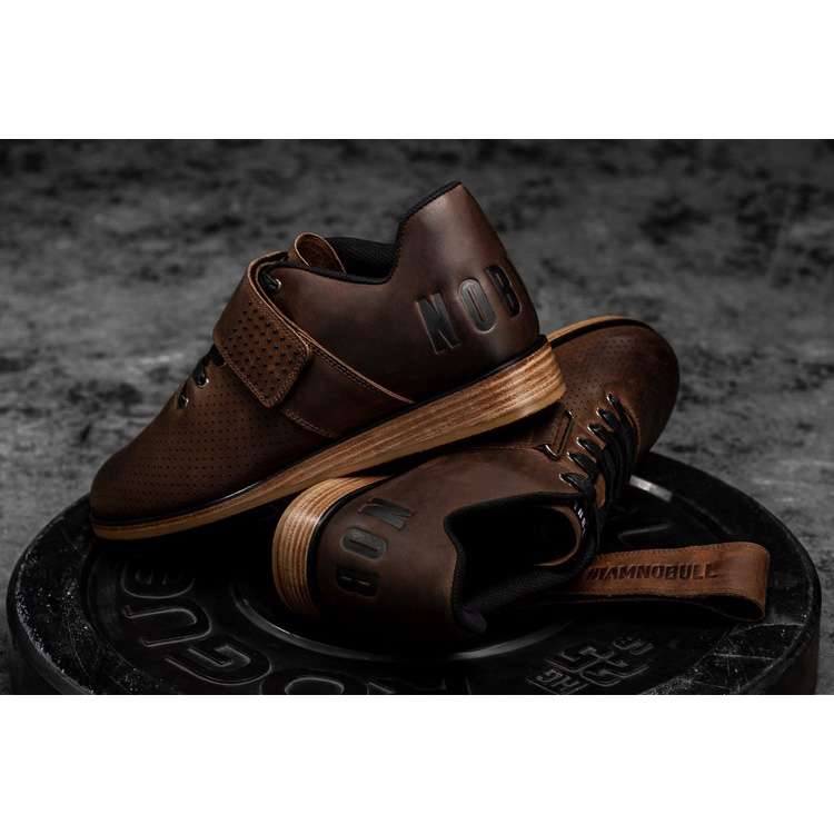 Tenis Halterofilia Nobull Coffee Cuero Lifter Hombre Marrom | MX-91370