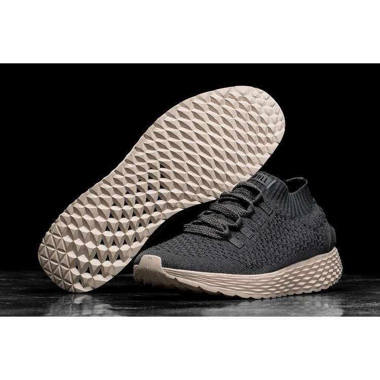 Tenis Para Correr Nobull Dark Grey Ivory Knit Runner Mujer Negros | MX-68672