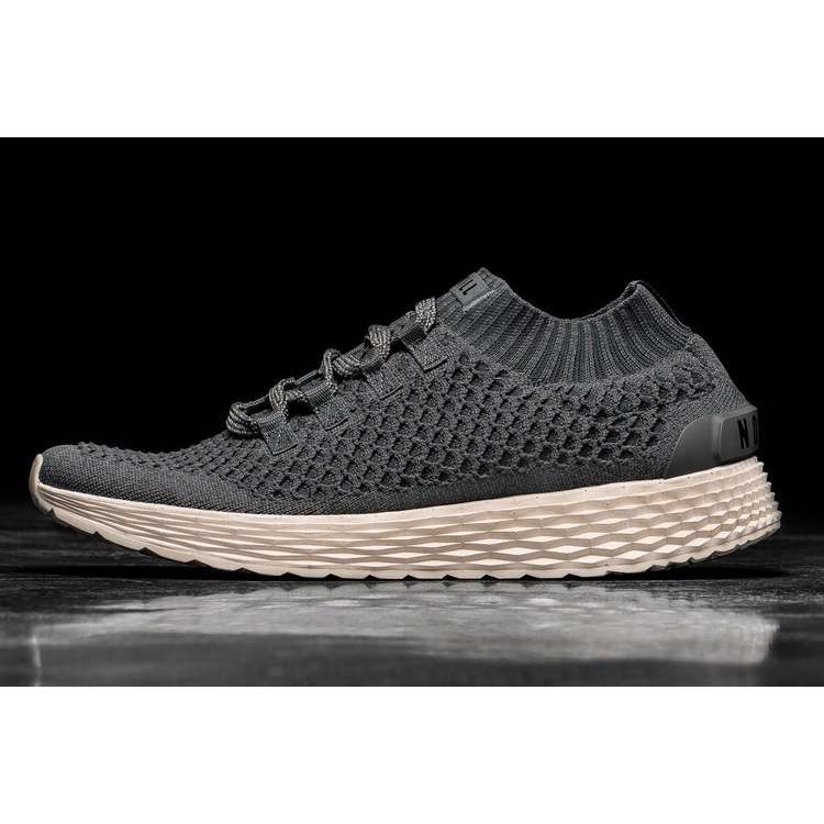 Tenis Para Correr Nobull Dark Grey Ivory Knit Runner Mujer Negros | MX-68672