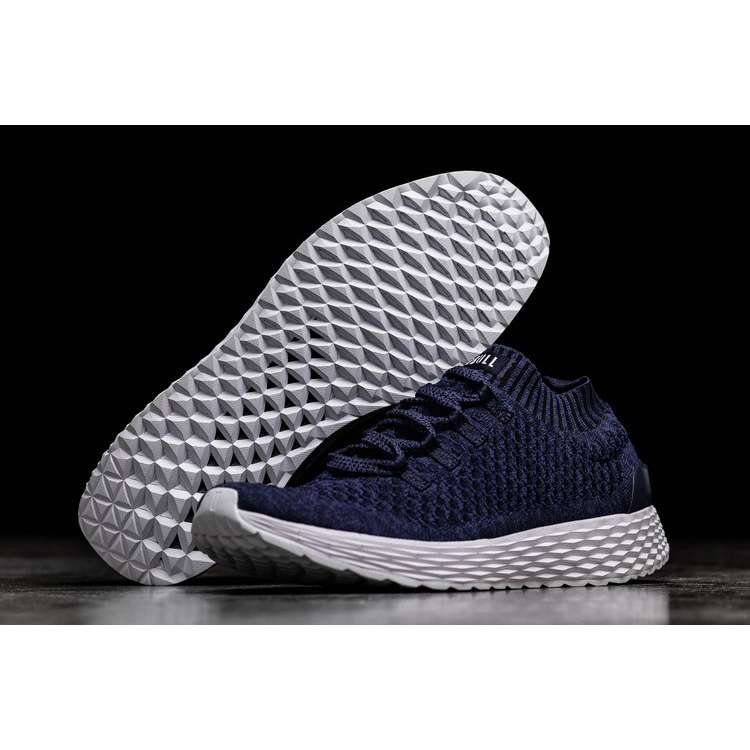 Tenis Para Correr Nobull Midnight Knit Runner Hombre Azul Marino Blancos | MX-75863