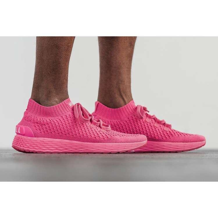 Tenis Para Correr Nobull Ofertas Neon Pink Reflective Knit Runner Hombre Rosas