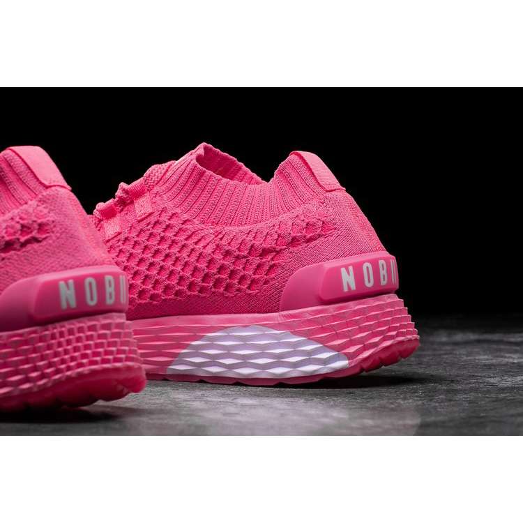 Tenis Para Correr Nobull Ofertas Neon Pink Reflective Knit Runner Hombre Rosas