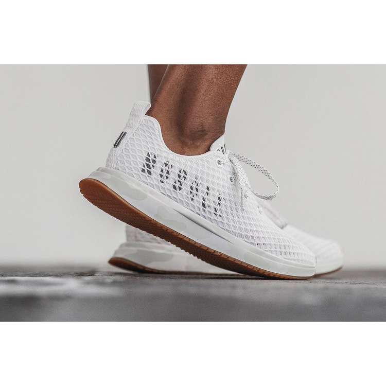 Tenis Para Correr Nobull White Camo Mesh Runner Mujer Blancos | MX-34274
