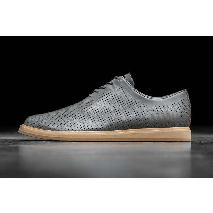 Zapatos de Vestir Nobull Grey Cuero Hombre Grises | MX-78074