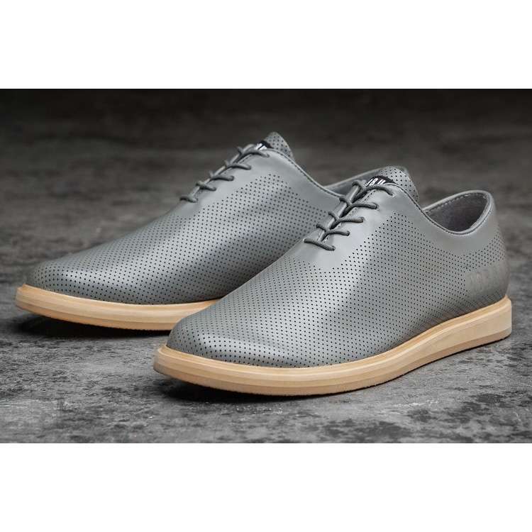 Zapatos de Vestir Nobull Grey Cuero Hombre Grises | MX-78074