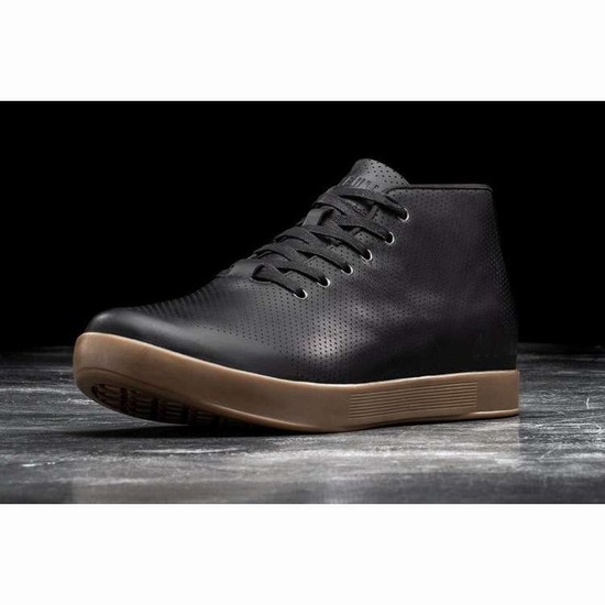 Tenis Deportivos Nobull Black Dark Gum Cuero Mid Trainer Mujer Negros | MX-23699