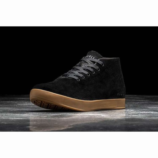 Tenis Deportivos Nobull Black Dark Gum Gamuza Mid Trainer Mujer Negros | MX-51778