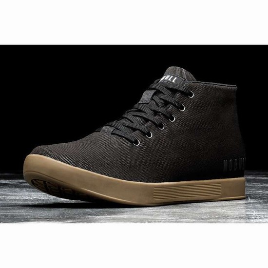 Tenis Deportivos Nobull Black Dark Gum Lona Mid Trainer Hombre Negros | MX-18344