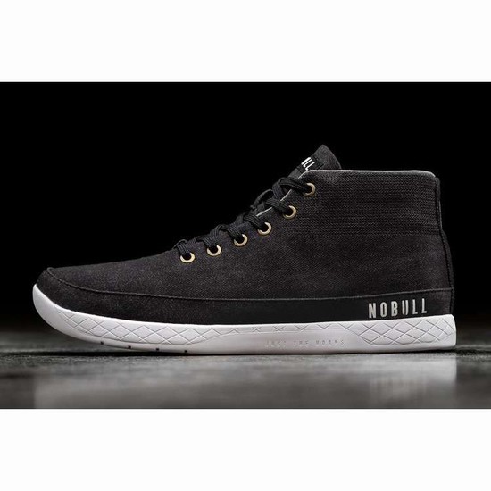 Tenis Deportivos Nobull Black Denim Lona Mid Trainer Mujer Negros | MX-50012
