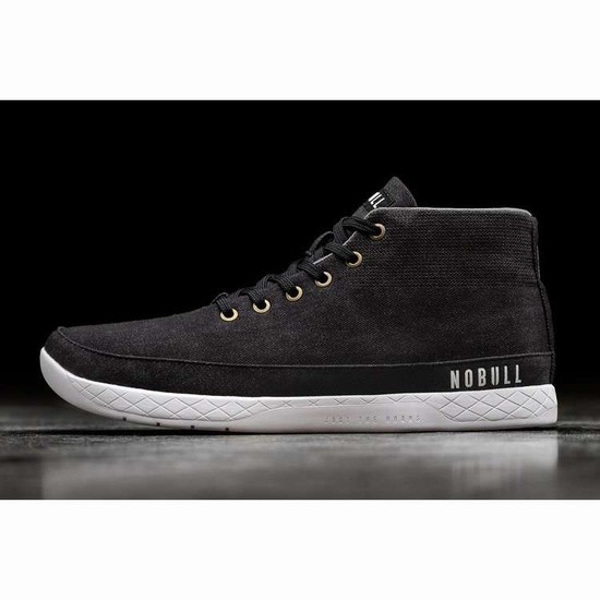 Tenis Deportivos Nobull Black Denim Lona Mid Trainer Hombre Negros | MX-78030