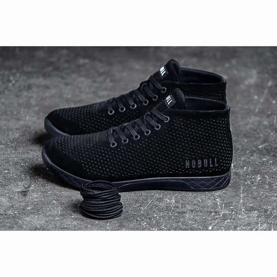 Tenis Deportivos Nobull Black Gamuza Mid Trainer Hombre Negros | MX-39473