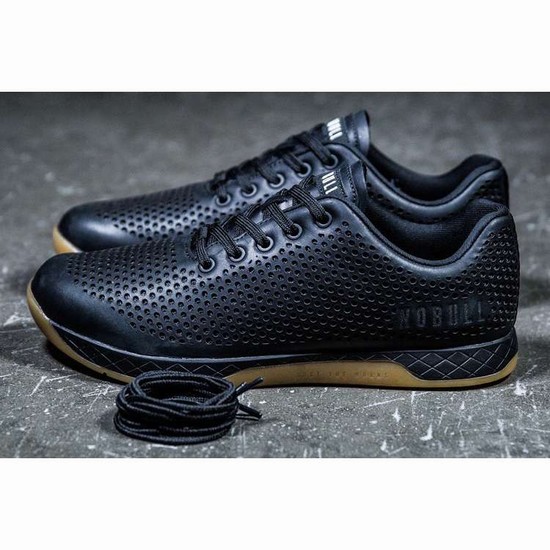 Tenis Deportivos Nobull Black Gum Cuero Trainer Hombre Azul Marino | MX-67433