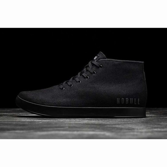 Tenis Deportivos Nobull Black Lona Mid Trainer Mujer Negros | MX-32703