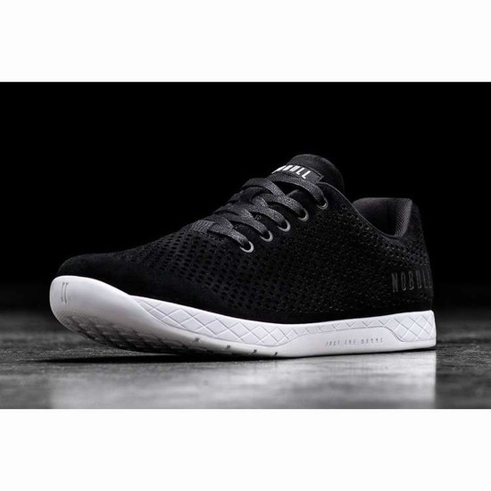 Tenis Deportivos Nobull Black White Gamuza Trainer Hombre Negros | MX-46798