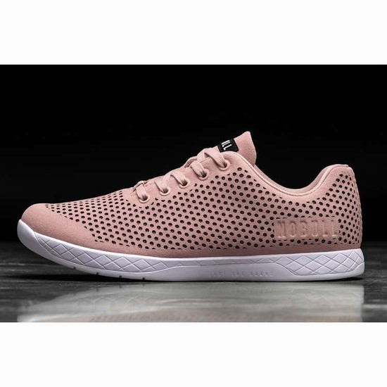 Tenis Deportivos Nobull Blush White Gamuza Trainer Hombre Rosas | MX-20892