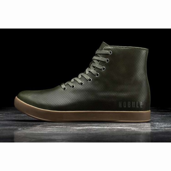 Tenis Deportivos Nobull High-top Army Cuero Trainer Mujer Verde Oliva | MX-92444