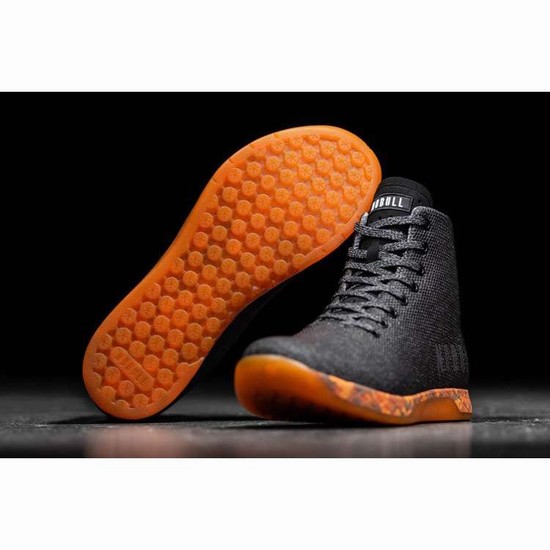 Tenis Deportivos Nobull High-top Black Heather Orange Trainer Mujer Negros Naranjas | MX-46864