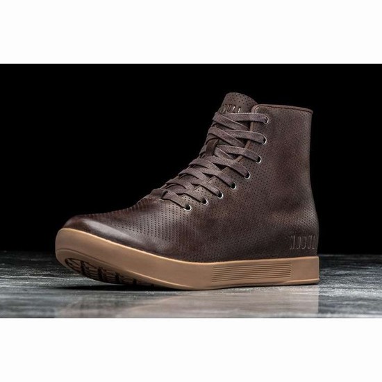 Tenis Deportivos Nobull High-top Brown Cuero Trainer Hombre Marrom | MX-73377