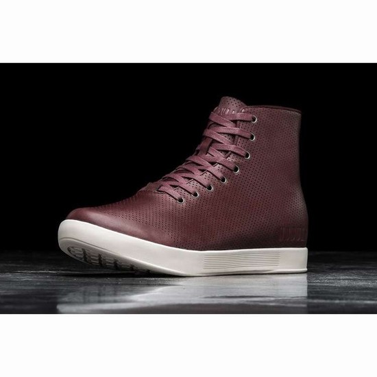 Tenis Deportivos Nobull High-top Burgundy Cuero Trainer Hombre Vino | MX-79958