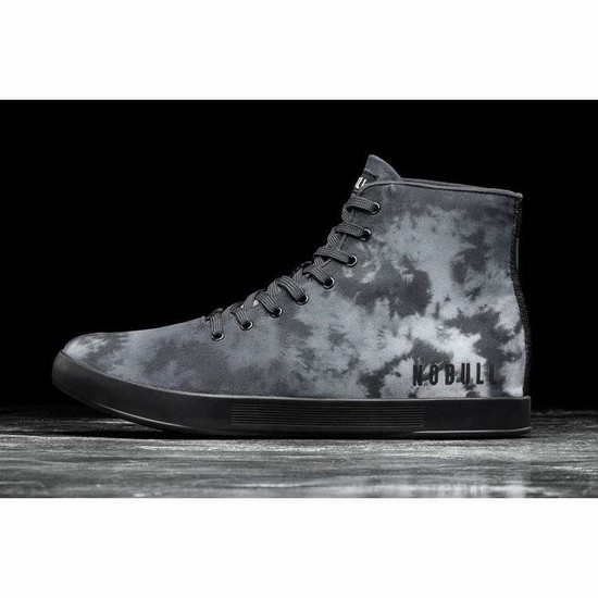 Tenis Deportivos Nobull High-top Dark Cloud Tie-dye Lona Trainer Mujer Grises Blancos | MX-44258